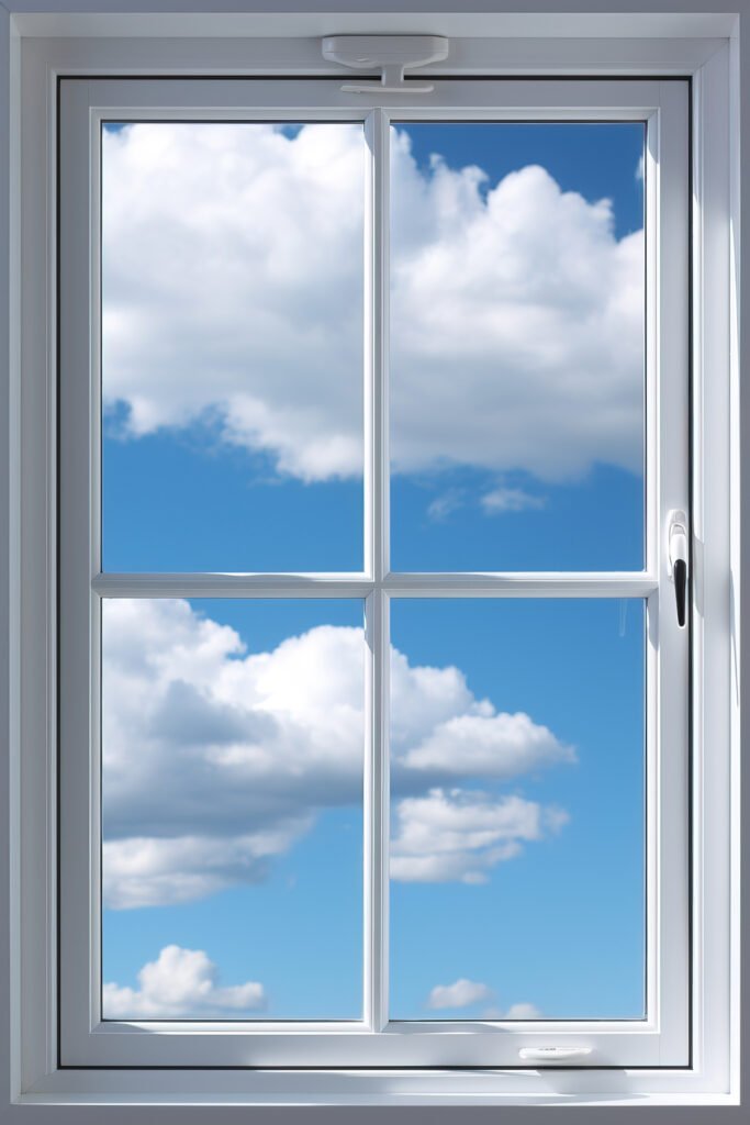 view 3d windows with fluffy clouds